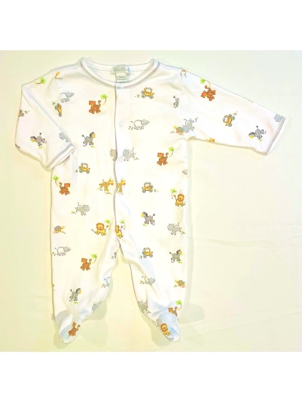 Kissy Kissy Jungle Safari Footie Boys 3-6M Girls Pima Cotton Sleeper Lions Zebra